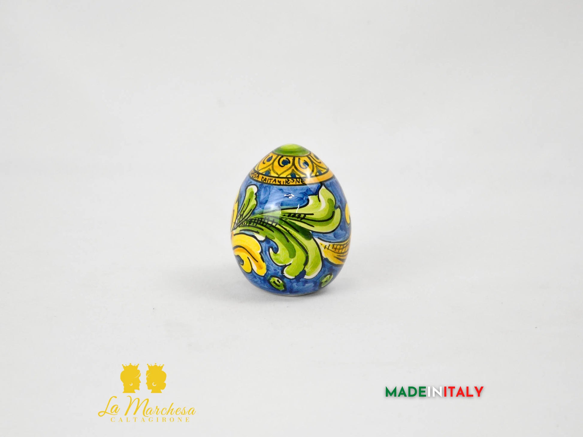 Uovo Blu in Ceramica di Caltagirone - Varie Misure