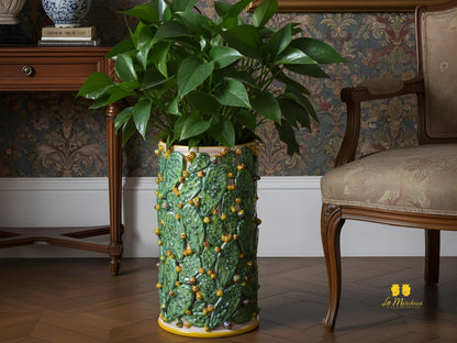 Vaso Decorato Fichi D'India in Ceramica di Caltagirone SERIE LUX - Vari Modelli