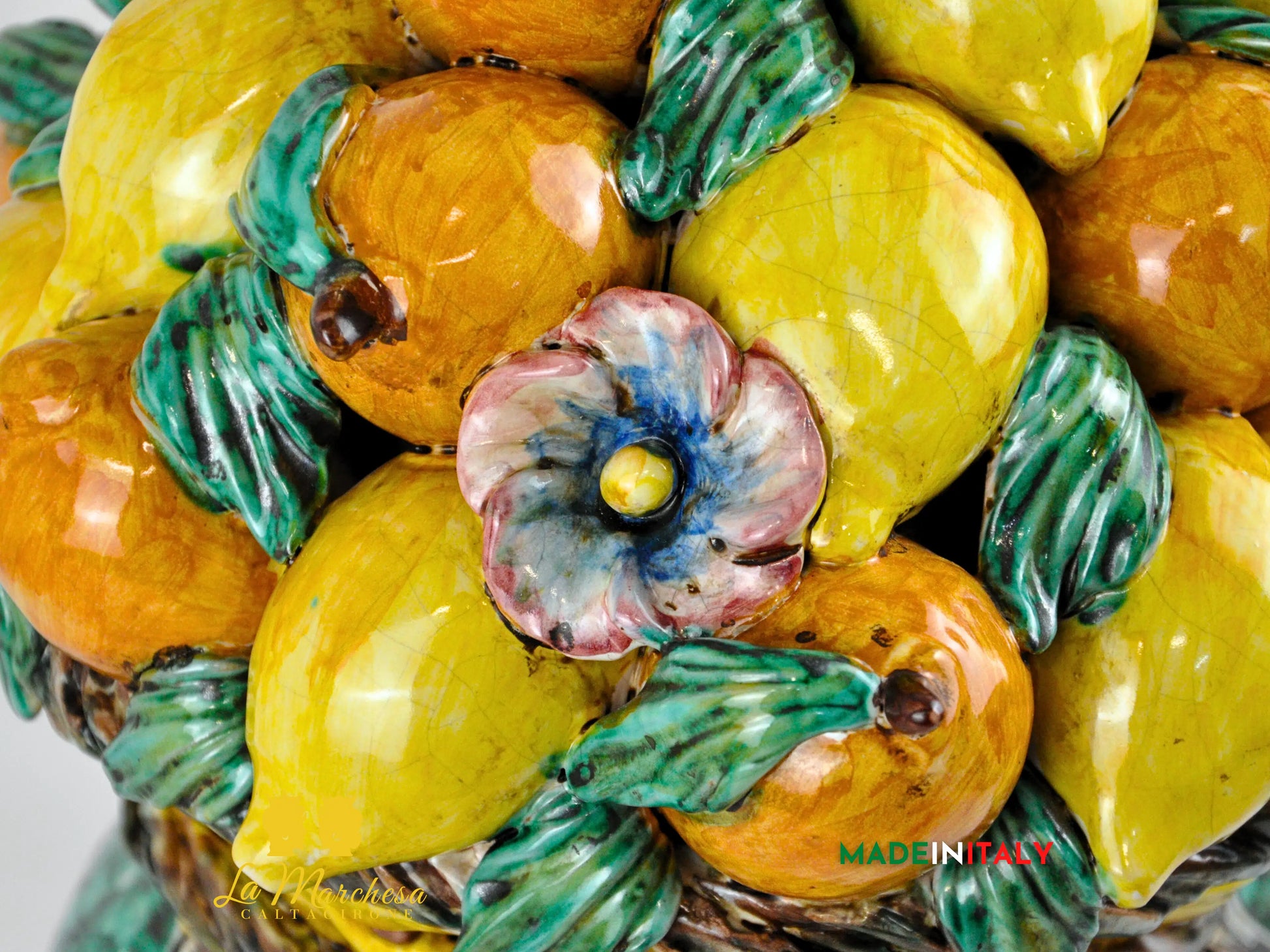 Testa di Moro Uomo Cesto Frutta in Ceramica di Caltagirone 52 cm