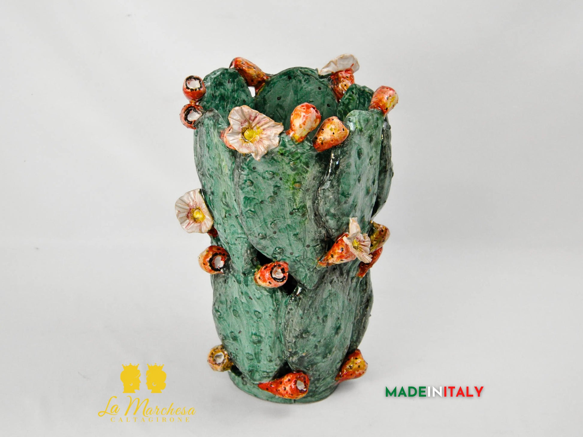 Vaso Fichi D'India in Ceramica di Caltagirone 32cm