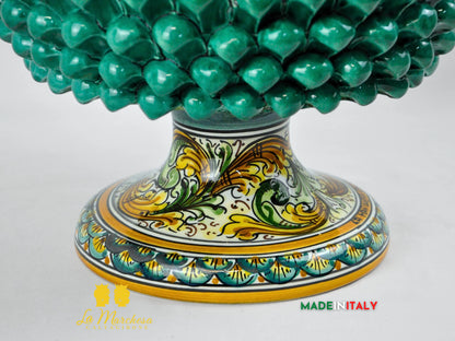 Portavaso Pigna Siciliana in Ceramica di Caltagirone 30cm - Vari Colori