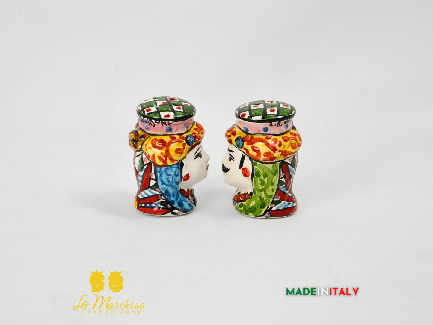 Set Sale e Pepe in Ceramica di Caltagirone Teste di Moro - Vari Modelli