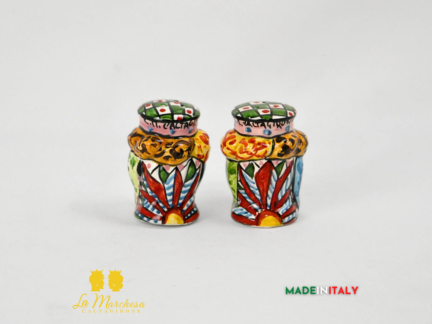 Set Sale e Pepe in Ceramica di Caltagirone Teste di Moro - Vari Modelli