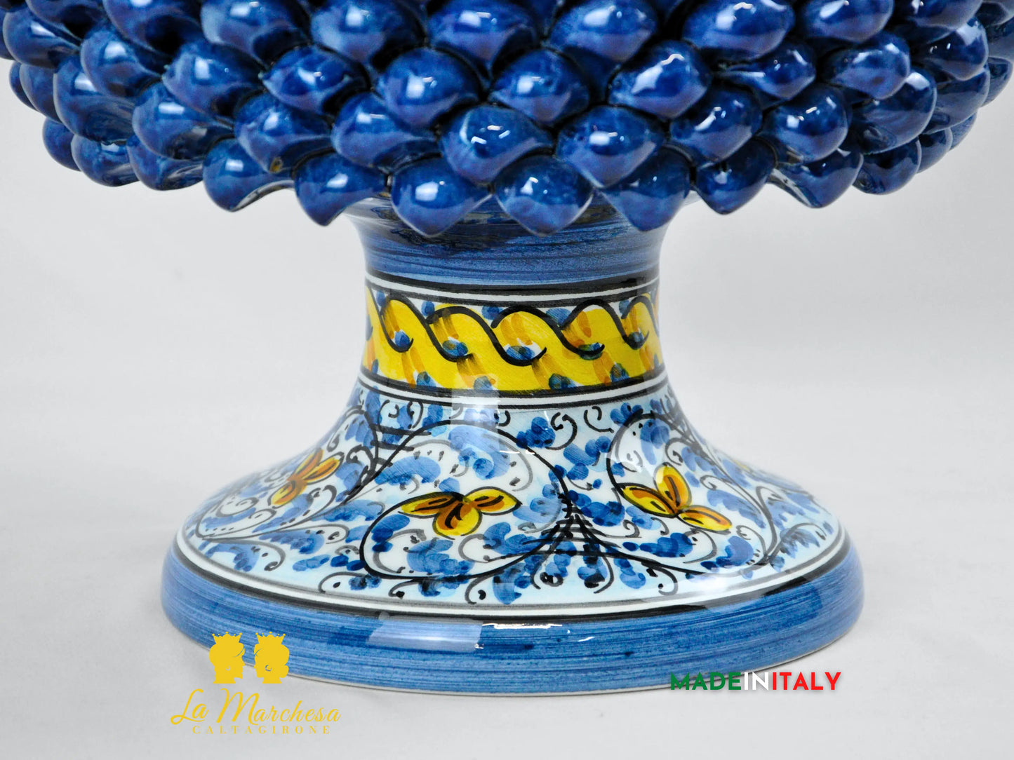 Portavaso Pigna Siciliana in Ceramica di Caltagirone 30cm - Vari Colori