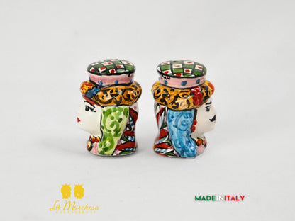 Set Sale e Pepe in Ceramica di Caltagirone Teste di Moro - Vari Modelli
