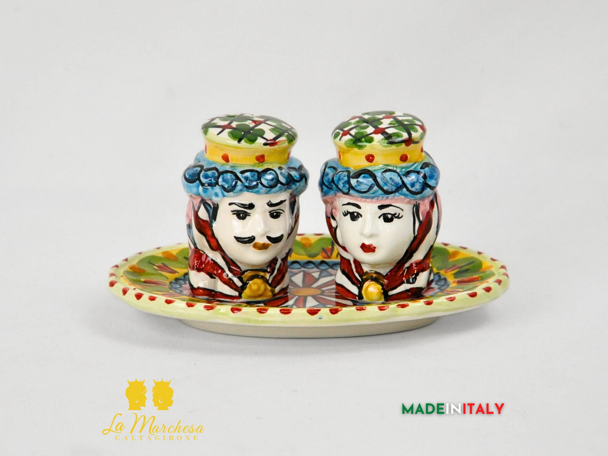 Set Sale e Pepe in Ceramica di Caltagirone Teste di Moro - Vari Modelli