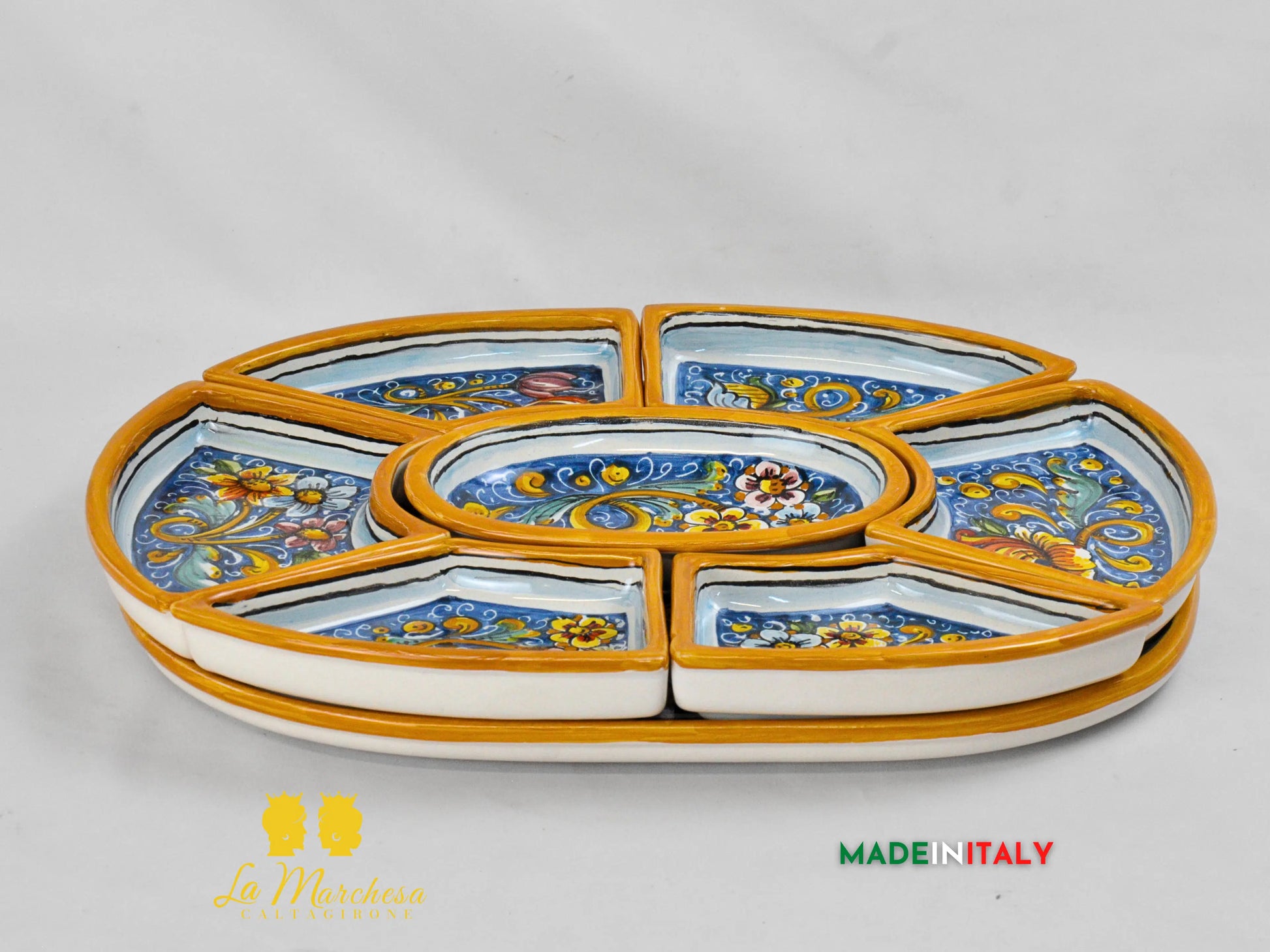 Antipastiera Cena Fredda in Ceramica di Caltagirone - Vari Modelli