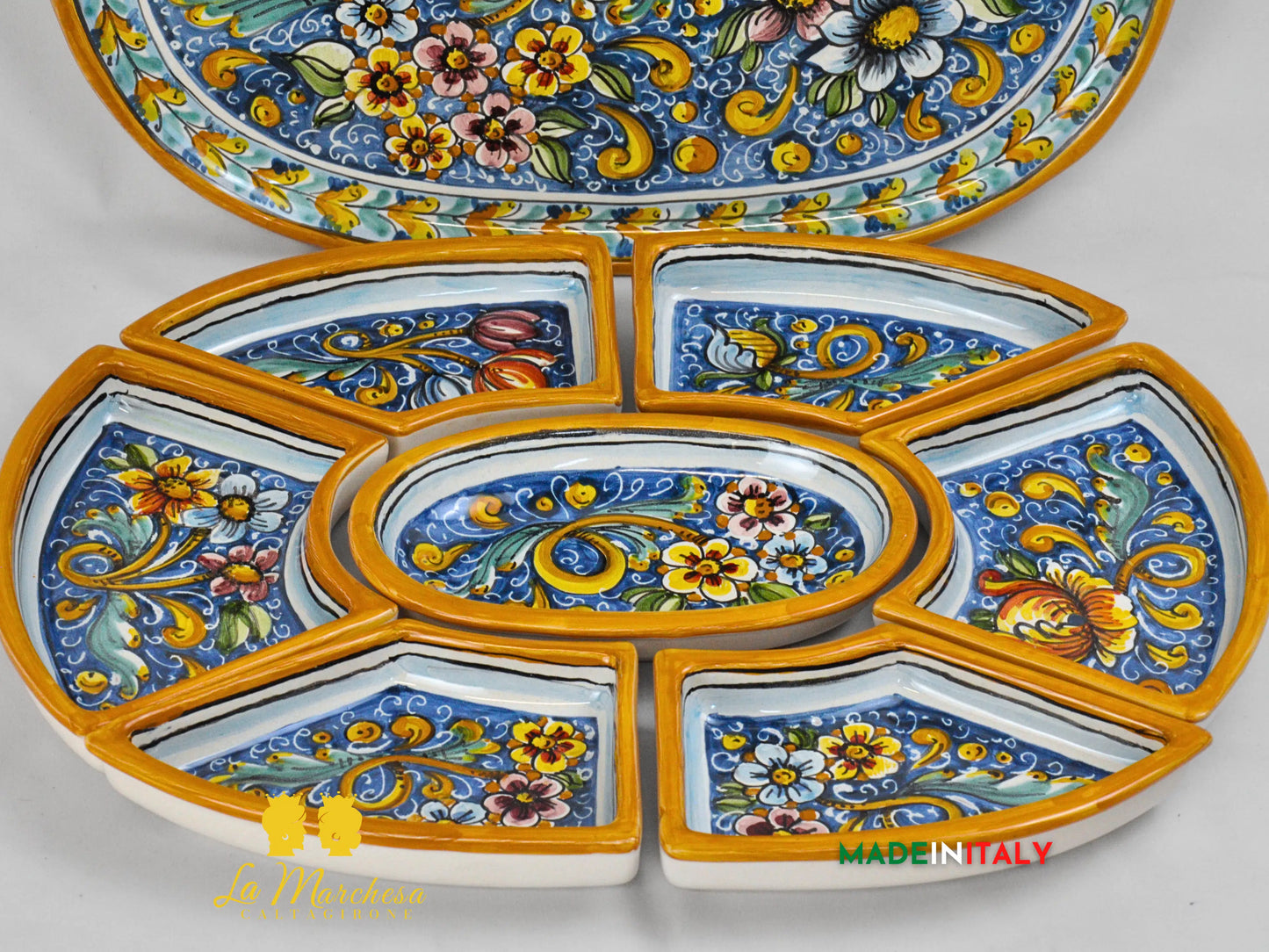 Antipastiera Cena Fredda in Ceramica di Caltagirone - Vari Modelli