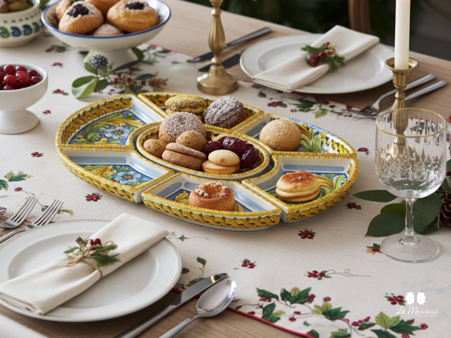 Antipastiera Cena Fredda in Ceramica di Caltagirone - Vari Modelli