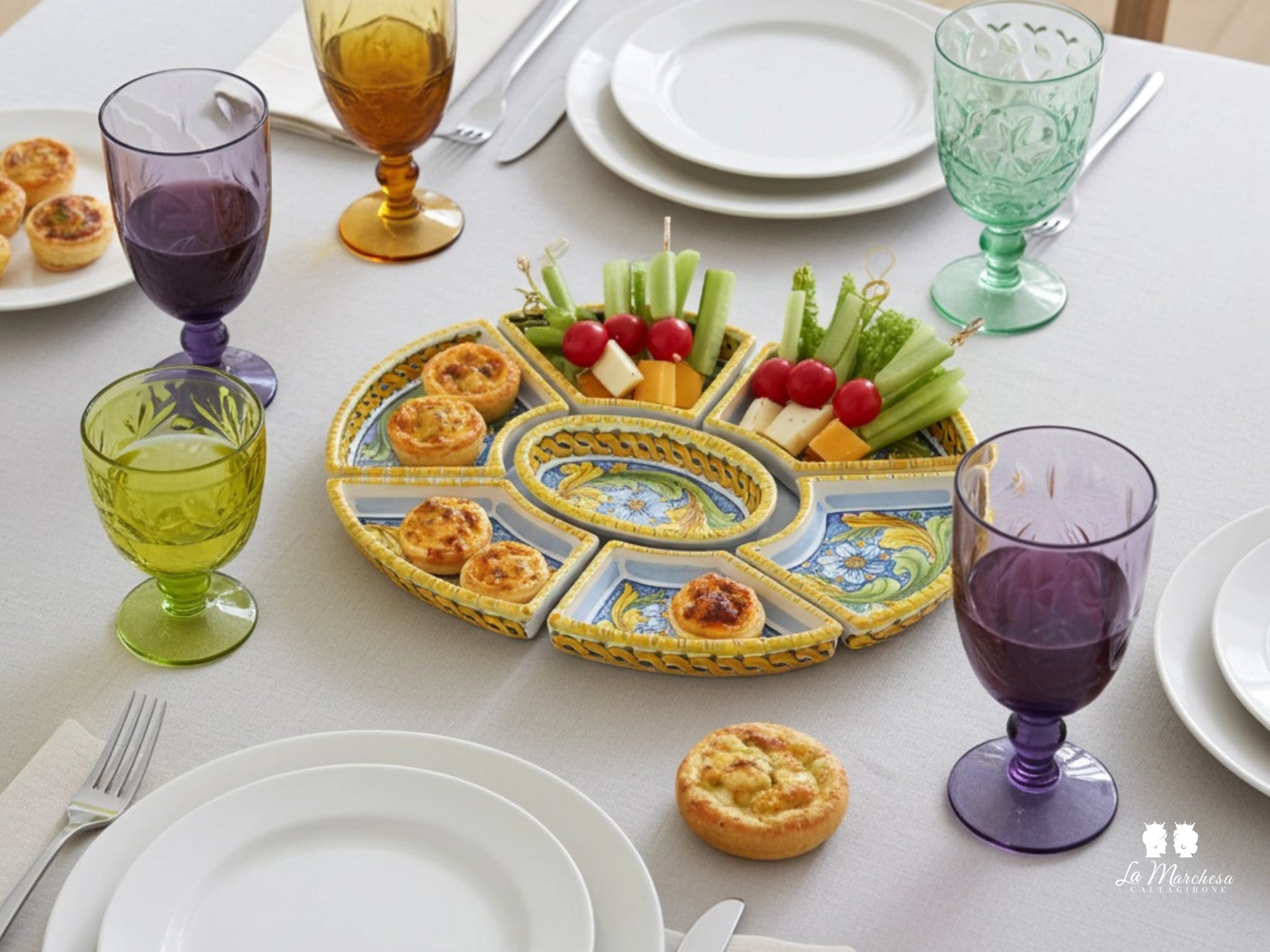 Antipastiera Cena Fredda in Ceramica di Caltagirone - Vari Modelli