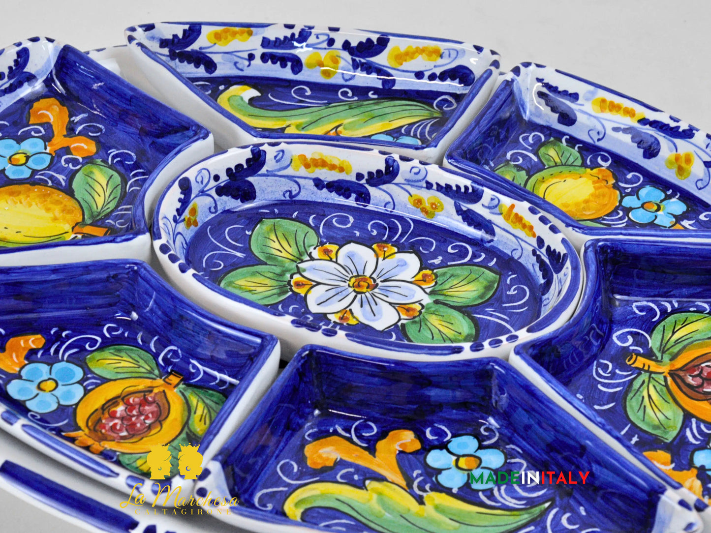 Antipastiera Cena Fredda in Ceramica di Caltagirone - Vari Modelli