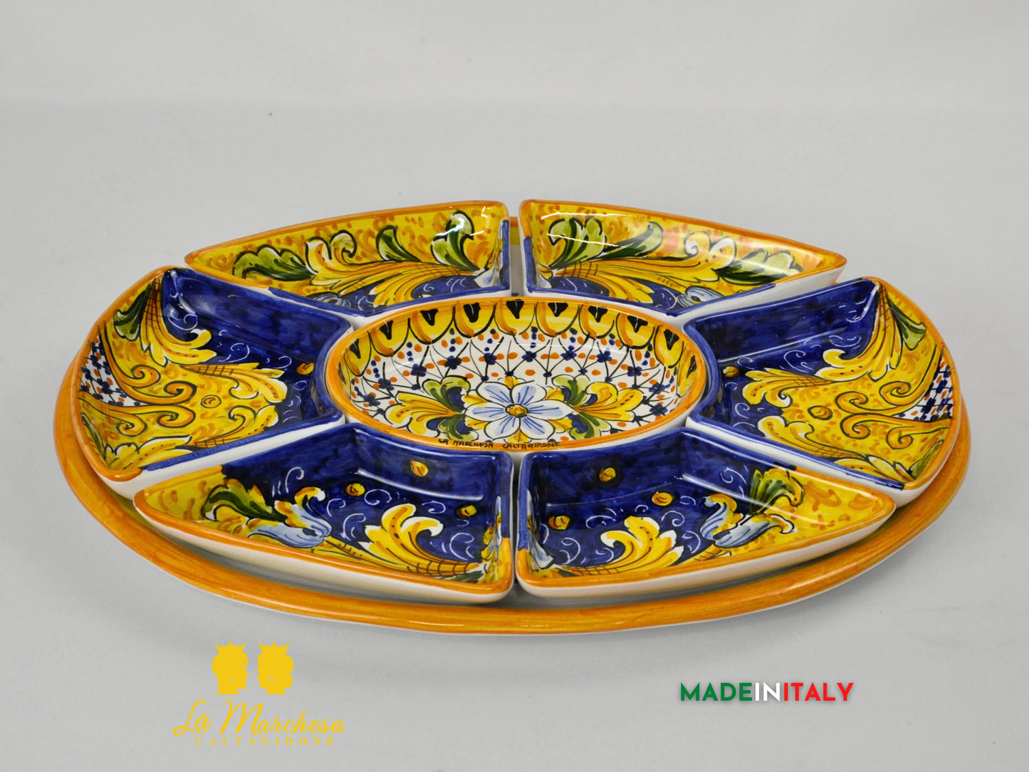 Antipastiera Cena Fredda in Ceramica di Caltagirone - Vari Decori