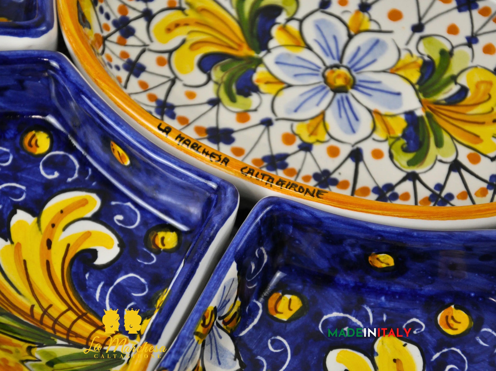 Antipastiera Cena Fredda in Ceramica di Caltagirone - Vari Decori