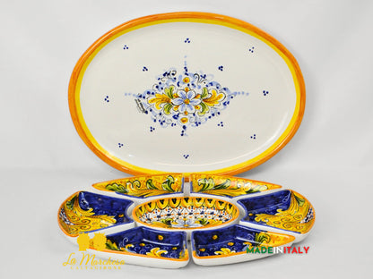 Antipastiera Cena Fredda in Ceramica di Caltagirone - Vari Decori