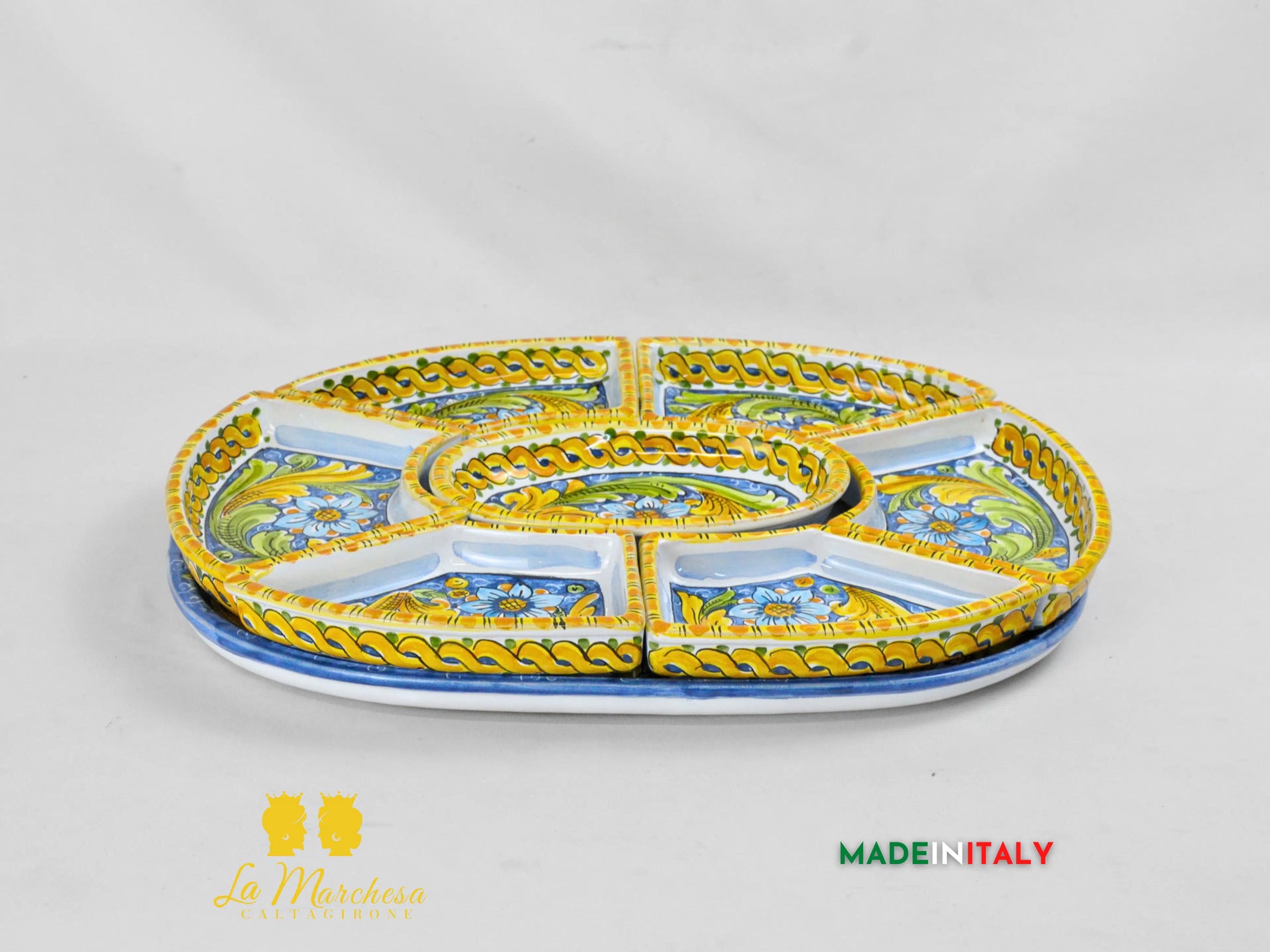 Antipastiera Cena Fredda in Ceramica di Caltagirone - Vari Modelli