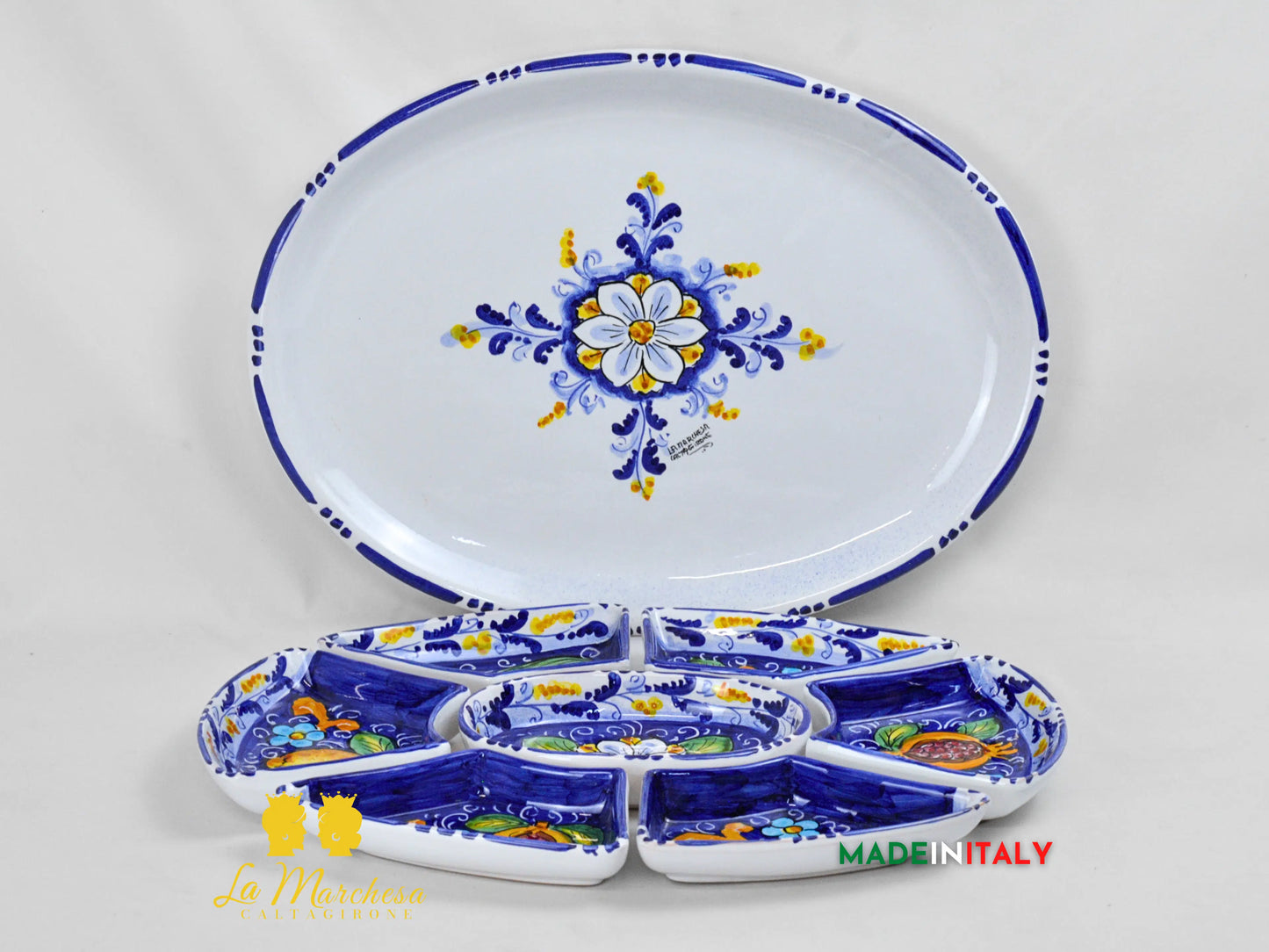 Antipastiera Cena Fredda in Ceramica di Caltagirone - Vari Modelli