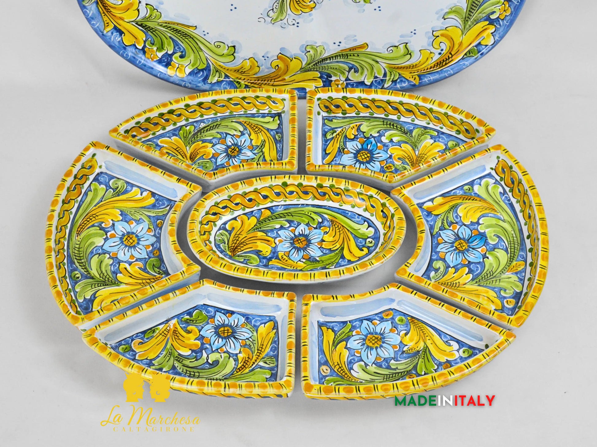 Antipastiera Cena Fredda in Ceramica di Caltagirone - Vari Modelli