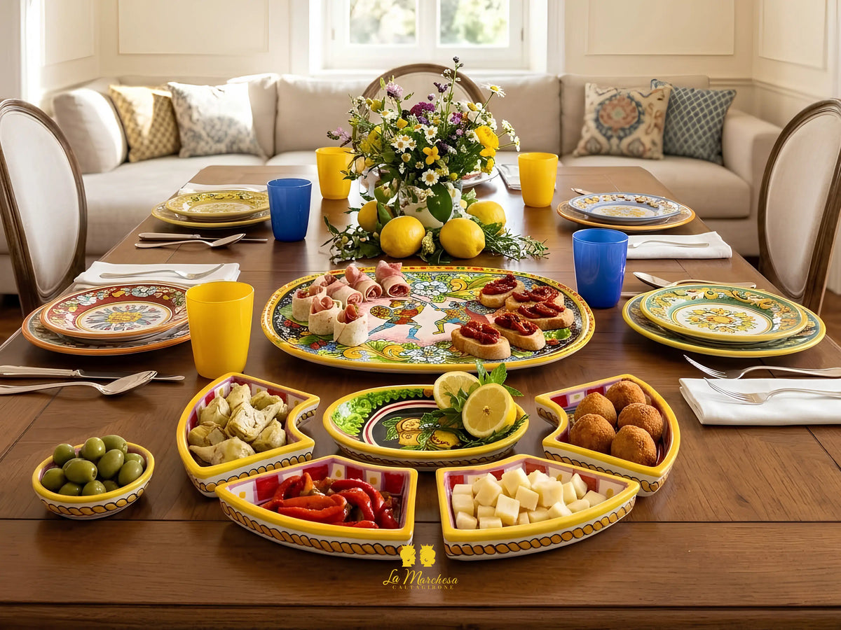 Antipastiera Cena Fredda in Ceramica di Caltagirone 44cm