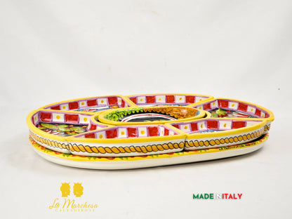 Antipastiera Cena Fredda in Ceramica di Caltagirone 44cm