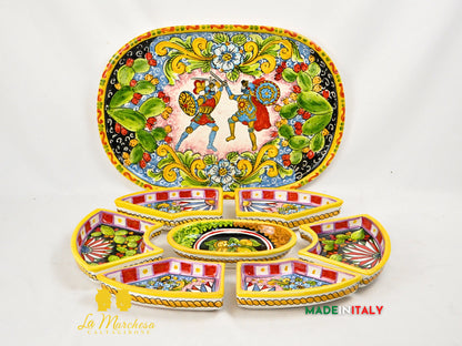 Antipastiera Cena Fredda in Ceramica di Caltagirone 44cm