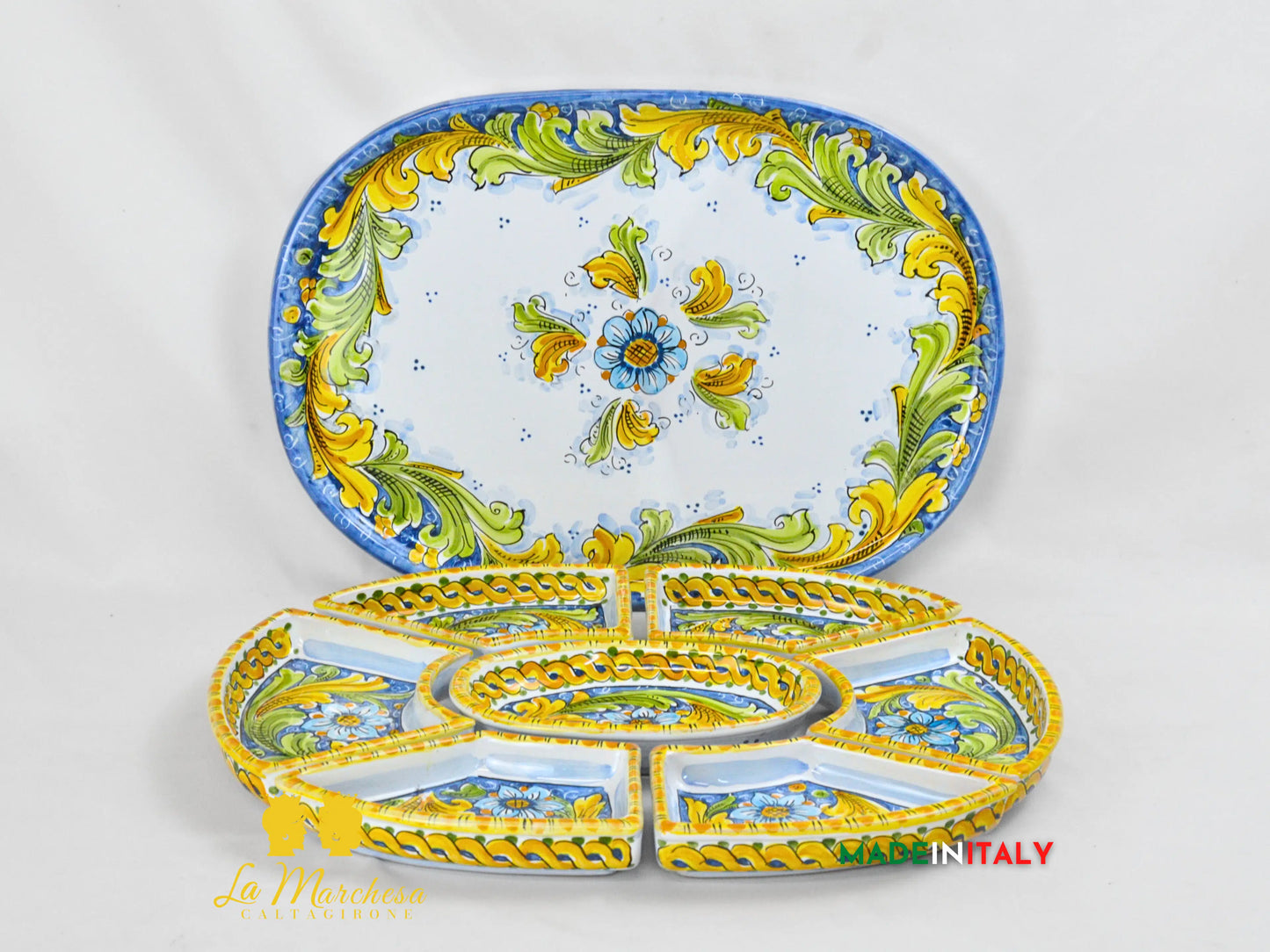 Antipastiera Cena Fredda in Ceramica di Caltagirone - Vari Modelli