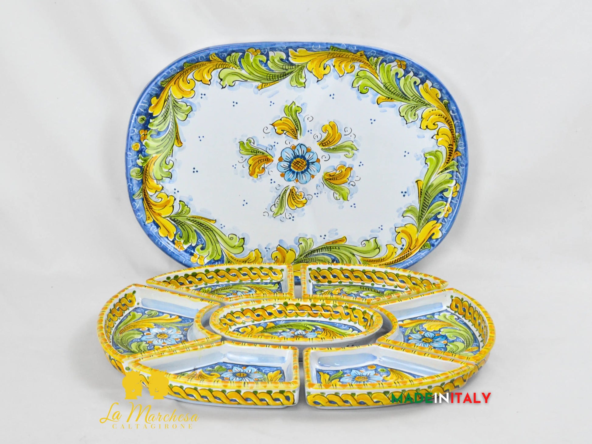 Antipastiera Cena Fredda in Ceramica di Caltagirone - Vari Modelli