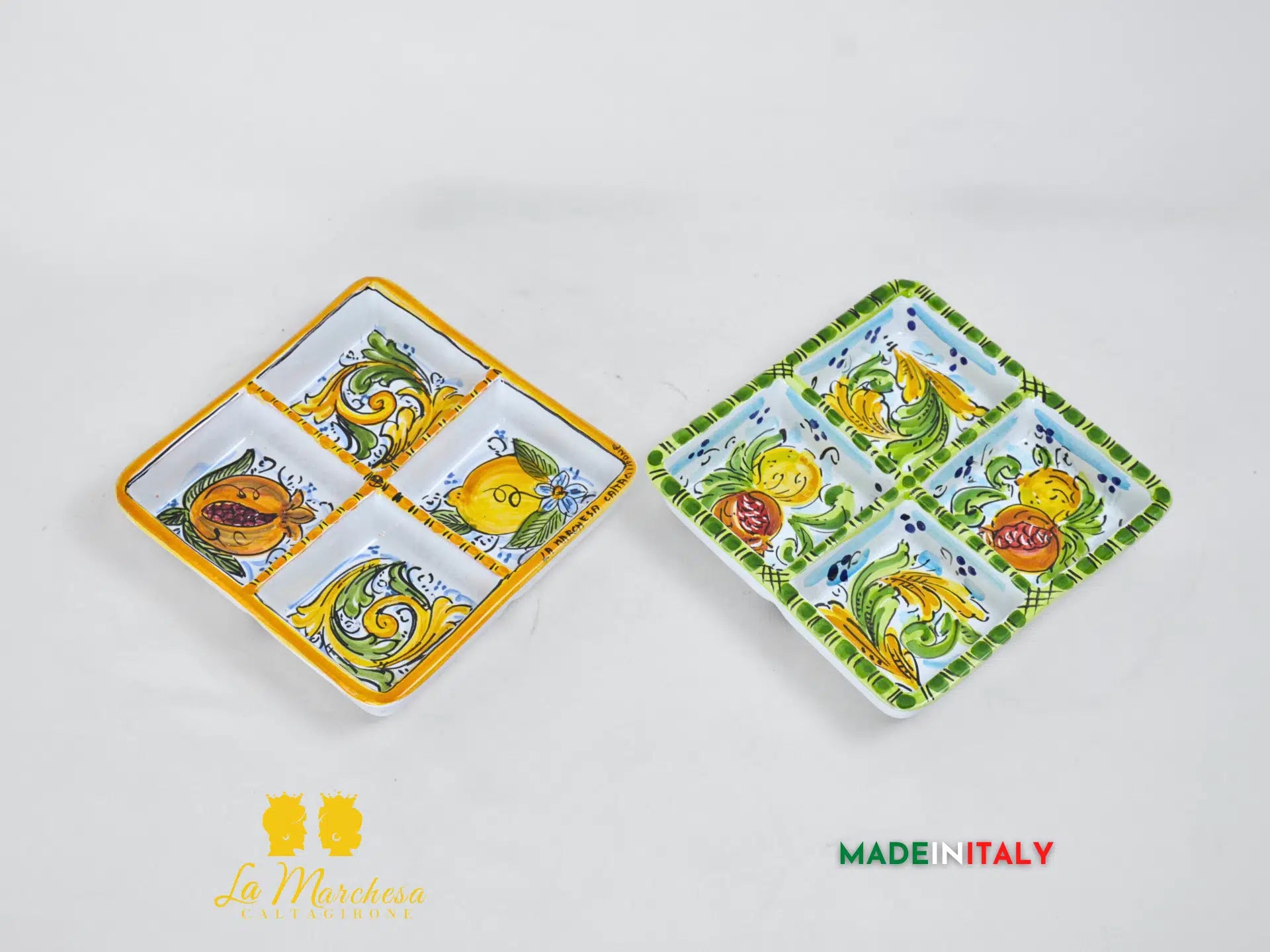 Antipastiera 4 scomparti in Ceramica di Caltagirone