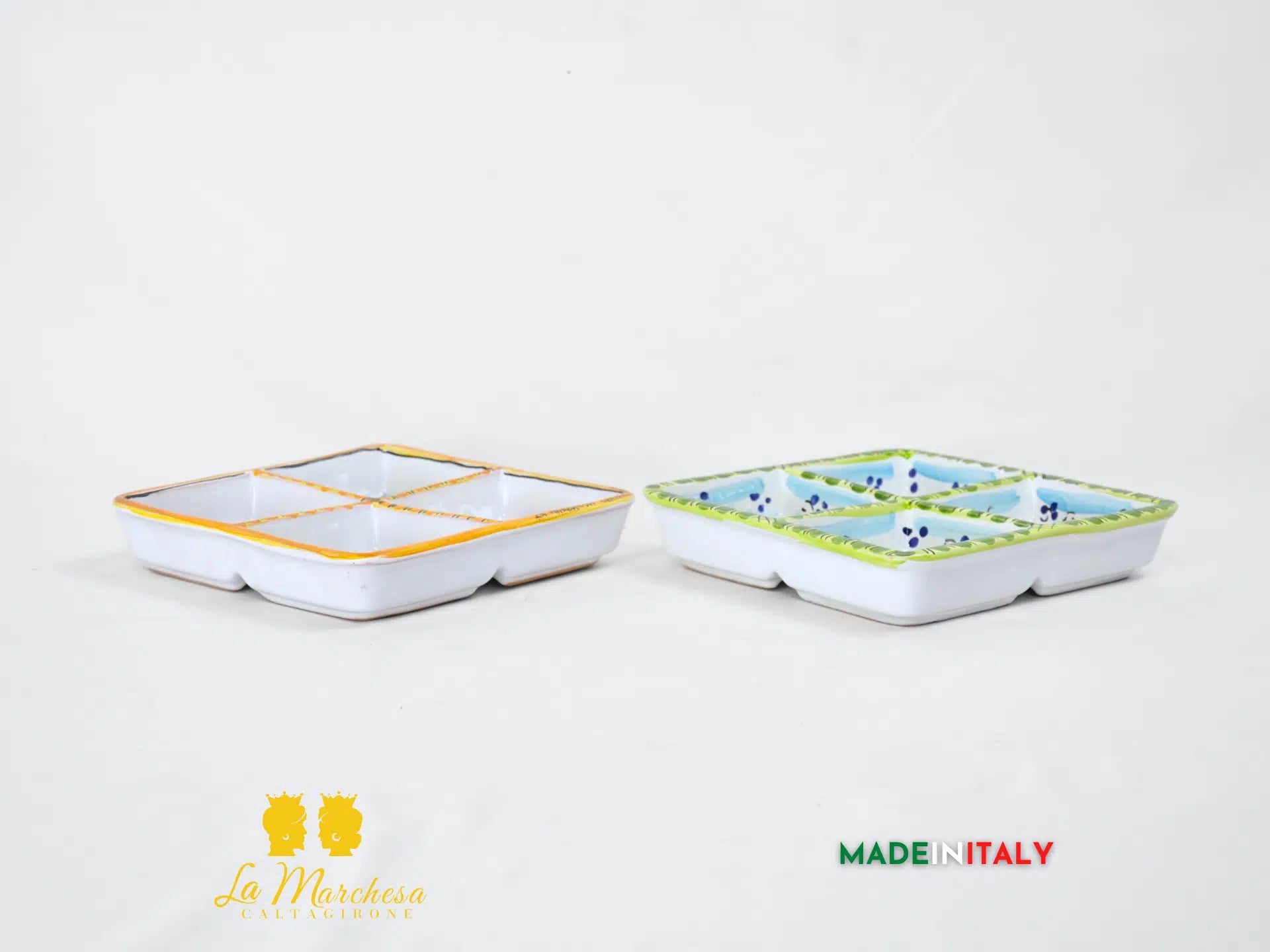 Antipastiera 4 scomparti in Ceramica di Caltagirone