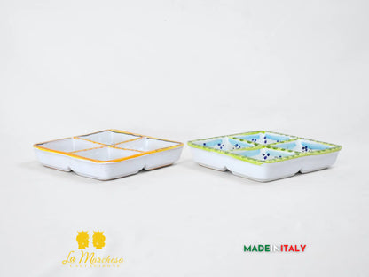 Antipastiera 4 scomparti in Ceramica di Caltagirone