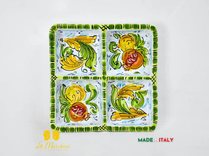 Antipastiera 4 scomparti in Ceramica di Caltagirone
