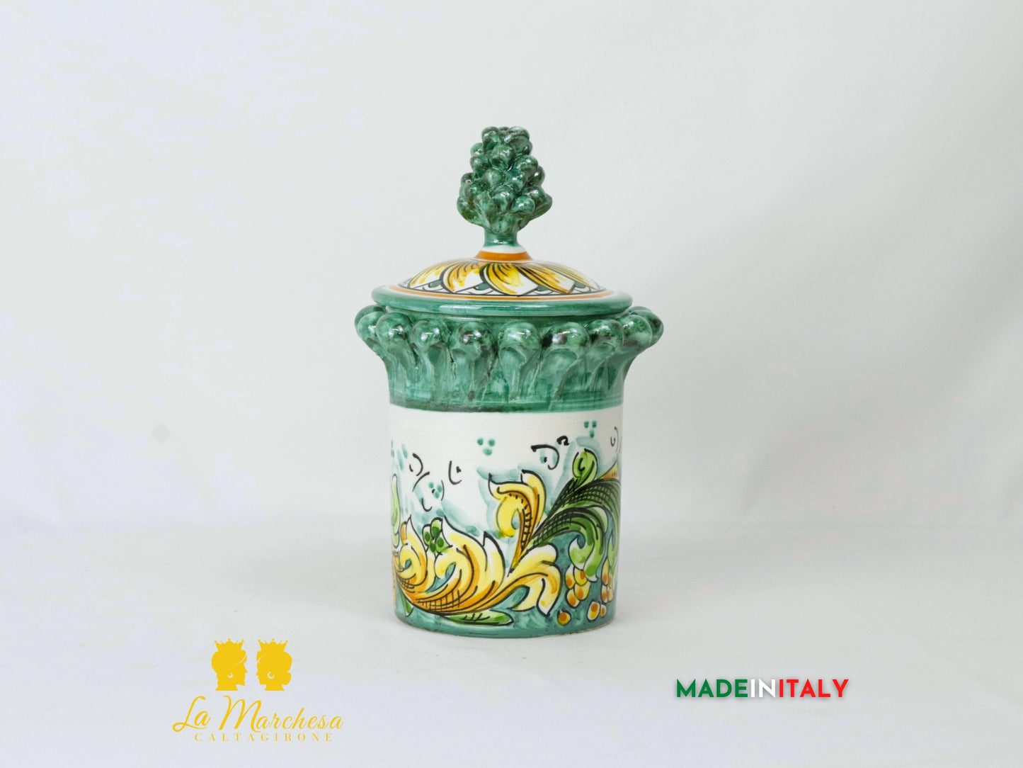 Barattolo Pigna Contenitore in Ceramica di Caltagirone