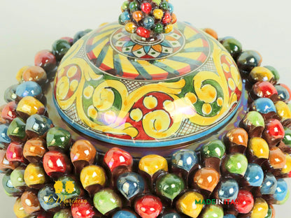 Biscottiera Pigna Ceramica di Caltagirone Multicolore Madreperla - Vari Modelli