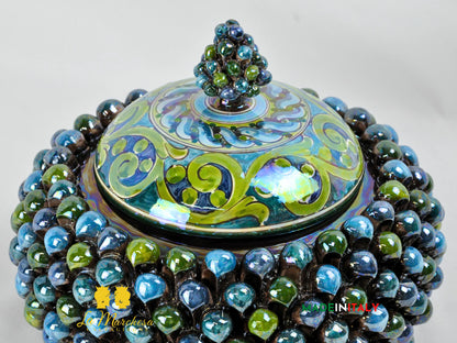 Biscottiera Pigna Madreperla Ceramica di Caltagirone - Vari colori