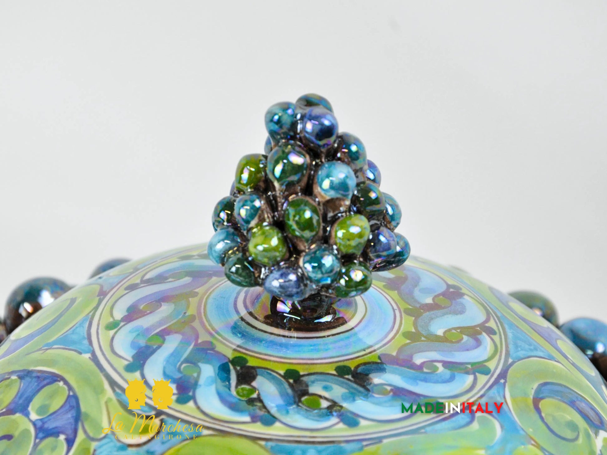 Biscottiera Pigna Madreperla Ceramica di Caltagirone - Vari colori