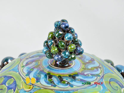 Biscottiera Pigna Madreperla Ceramica di Caltagirone - Vari colori