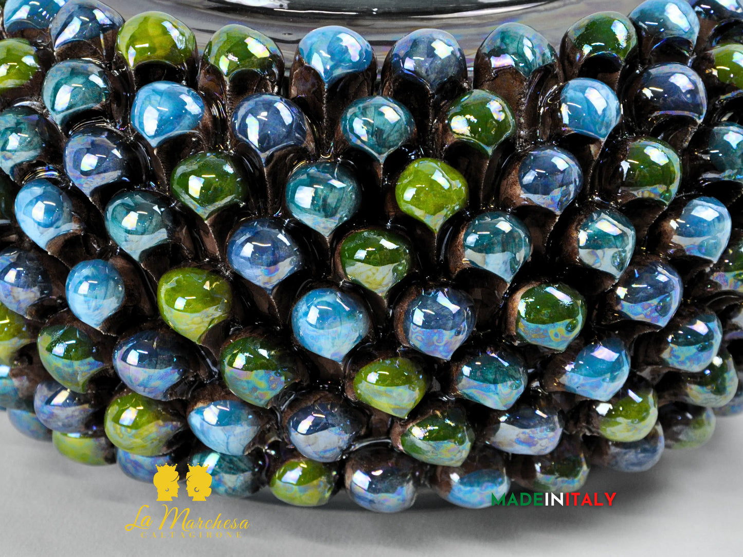 Biscottiera Pigna Madreperla Ceramica di Caltagirone - Vari colori