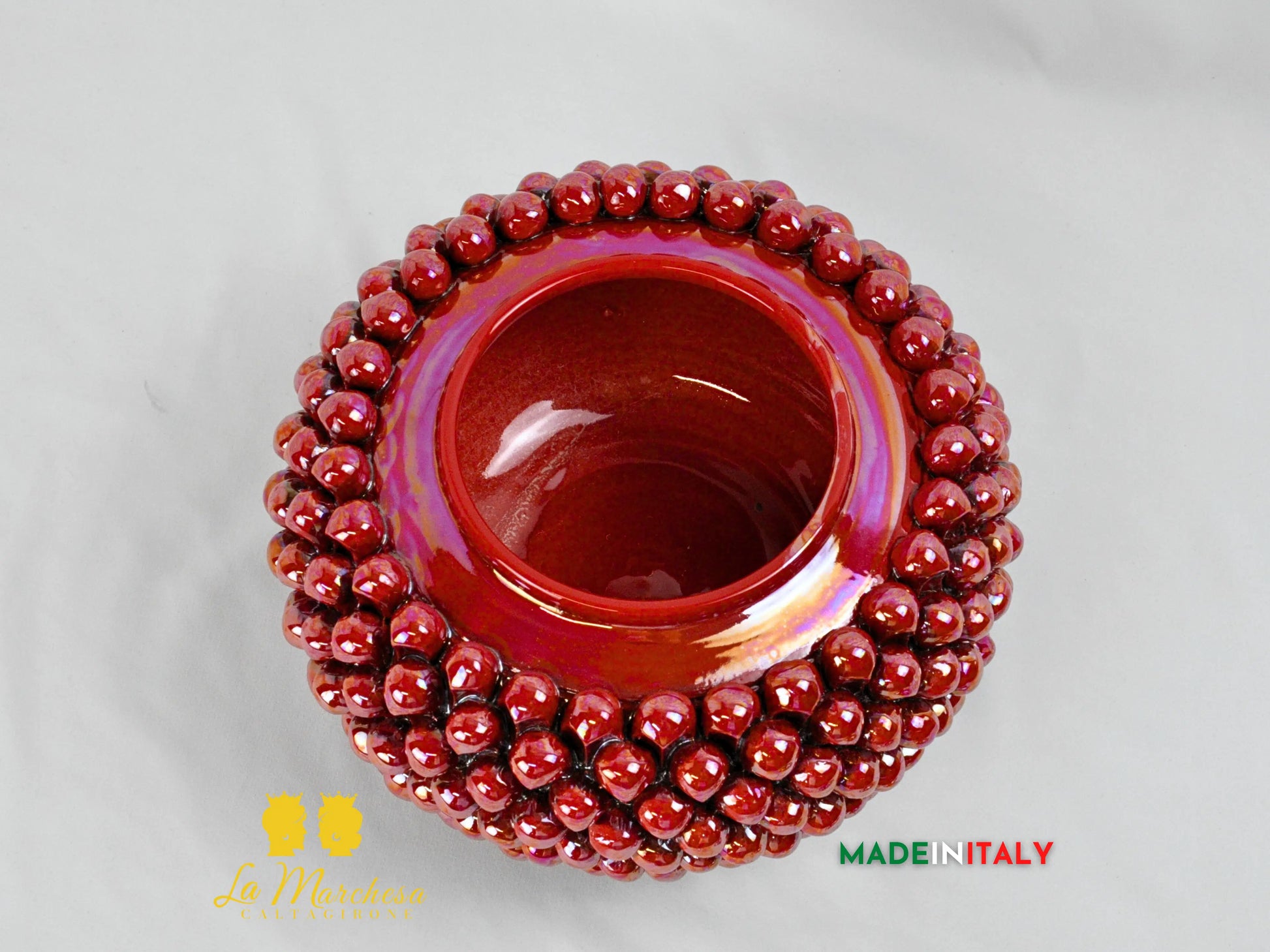 Biscottiera Pigna Madreperla Ceramica di Caltagirone - Vari colori