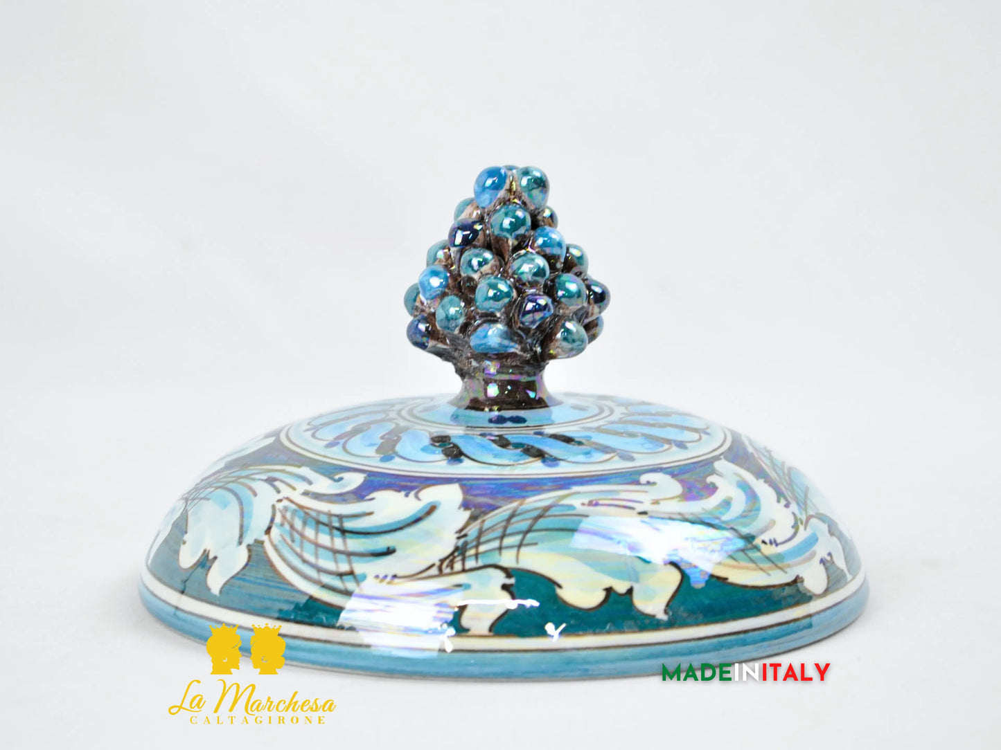 Biscottiera Pigna Madreperla Ceramica di Caltagirone - Vari colori