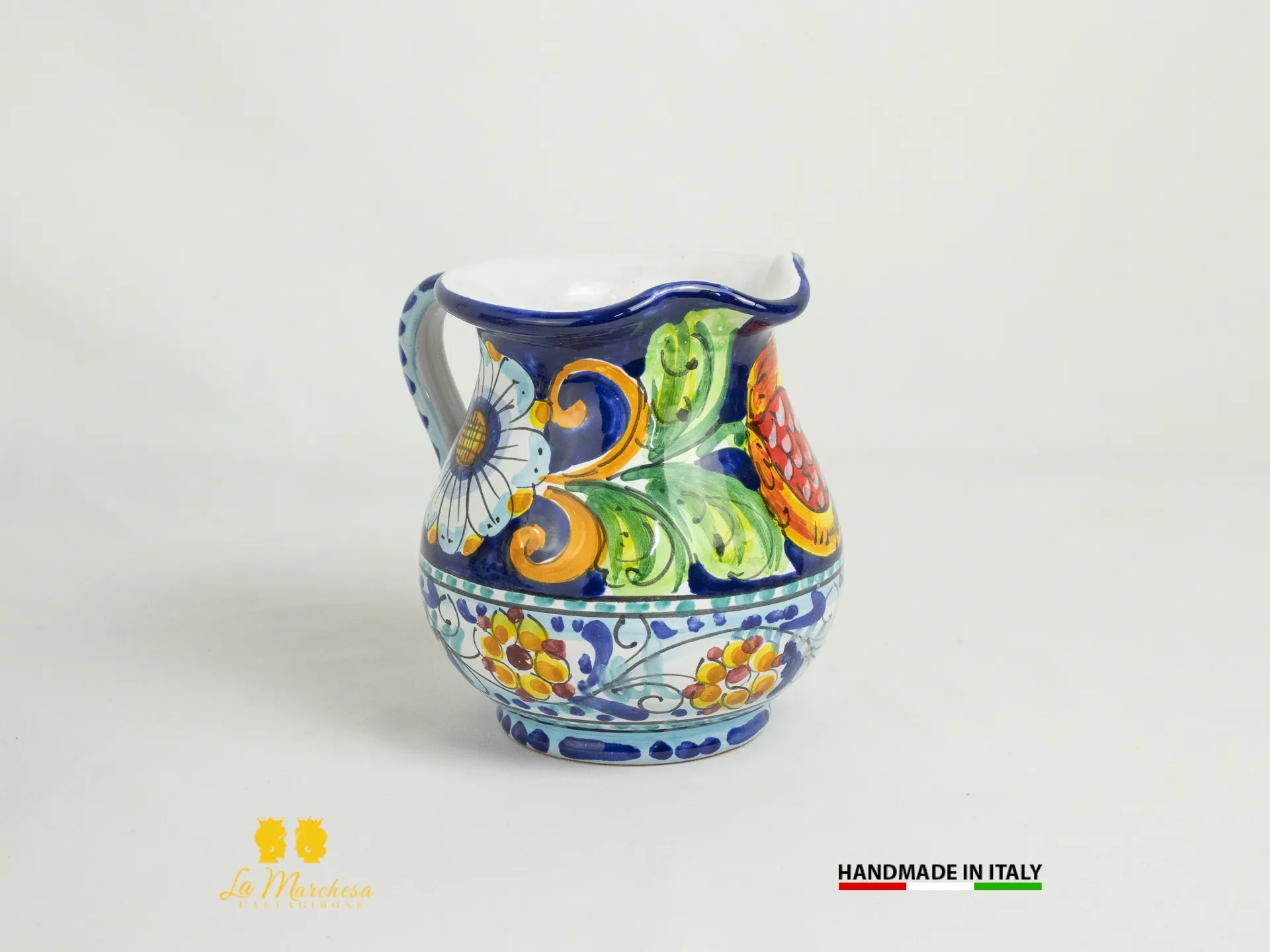 Brocca in Ceramica di Caltagirone decorato Caraffa Blu cobalto - Vari modelli