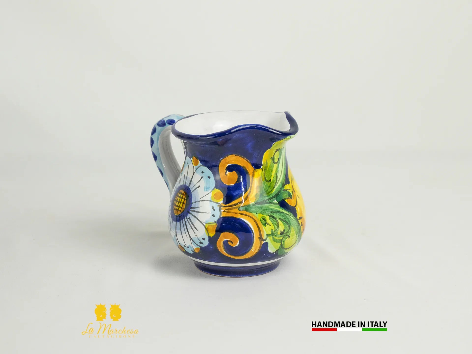Brocca in Ceramica di Caltagirone decorato Caraffa Blu cobalto - Vari modelli