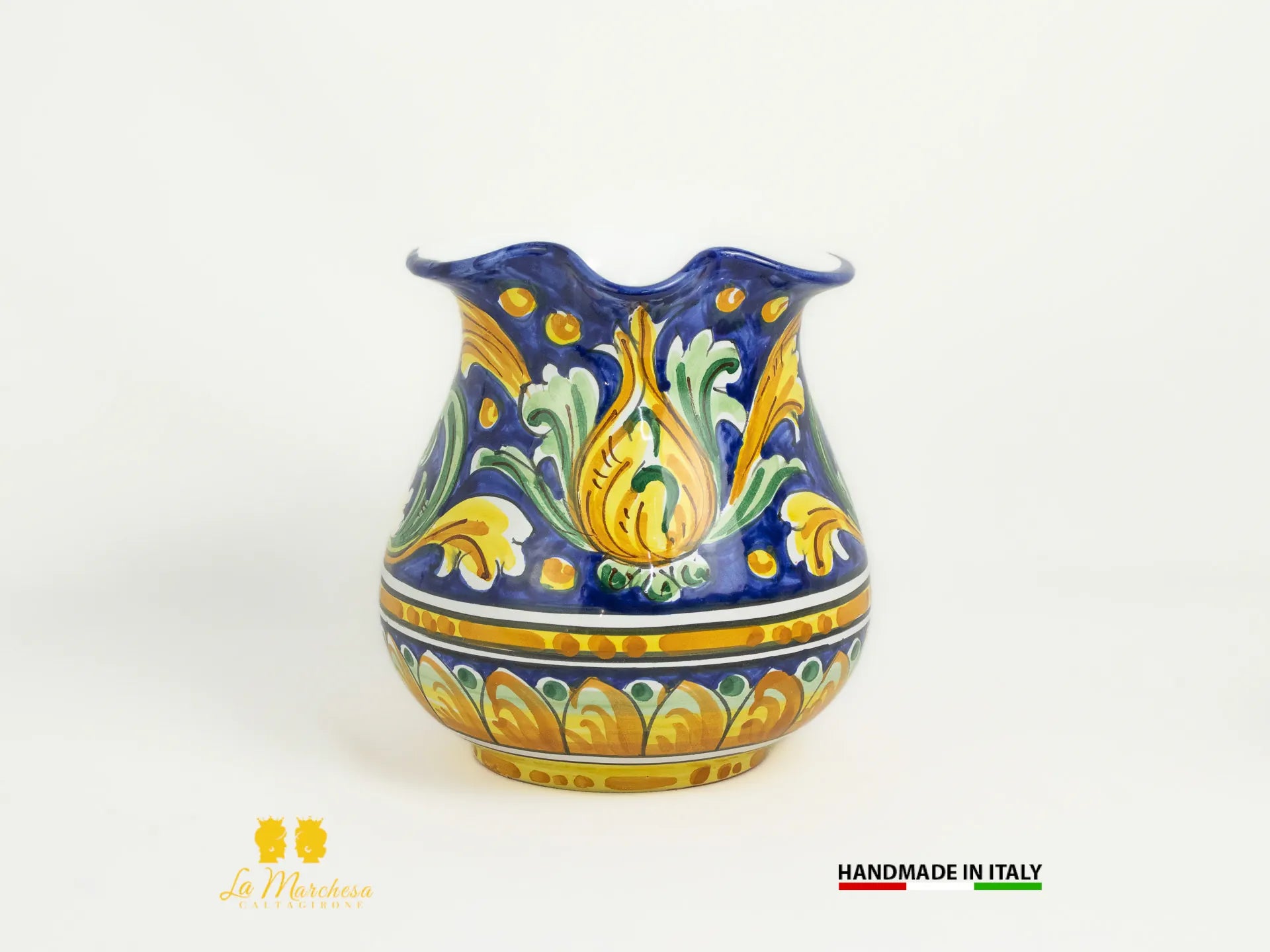 Brocca in Ceramica di Caltagirone decorato Caraffa Blu cobalto - Vari modelli