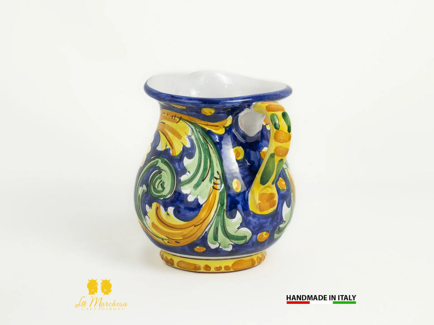 Brocca in Ceramica di Caltagirone decorato Caraffa Blu cobalto - Vari modelli