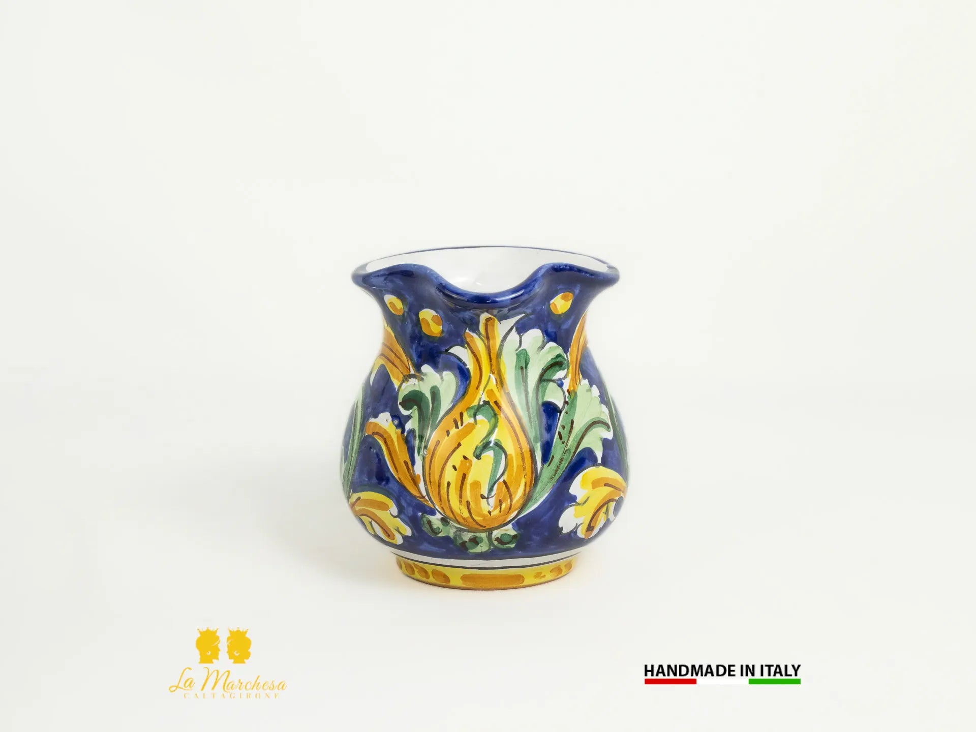 Brocca in Ceramica di Caltagirone decorato Caraffa Blu cobalto - Vari modelli