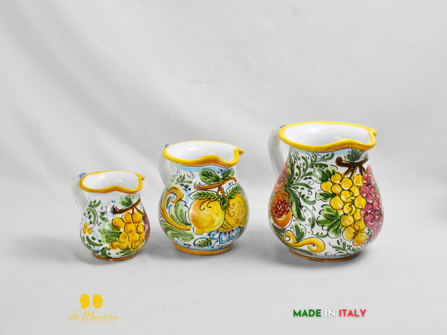 Brocca in Ceramica di Caltagirone decorato Caraffa  decorata - Varie Misure