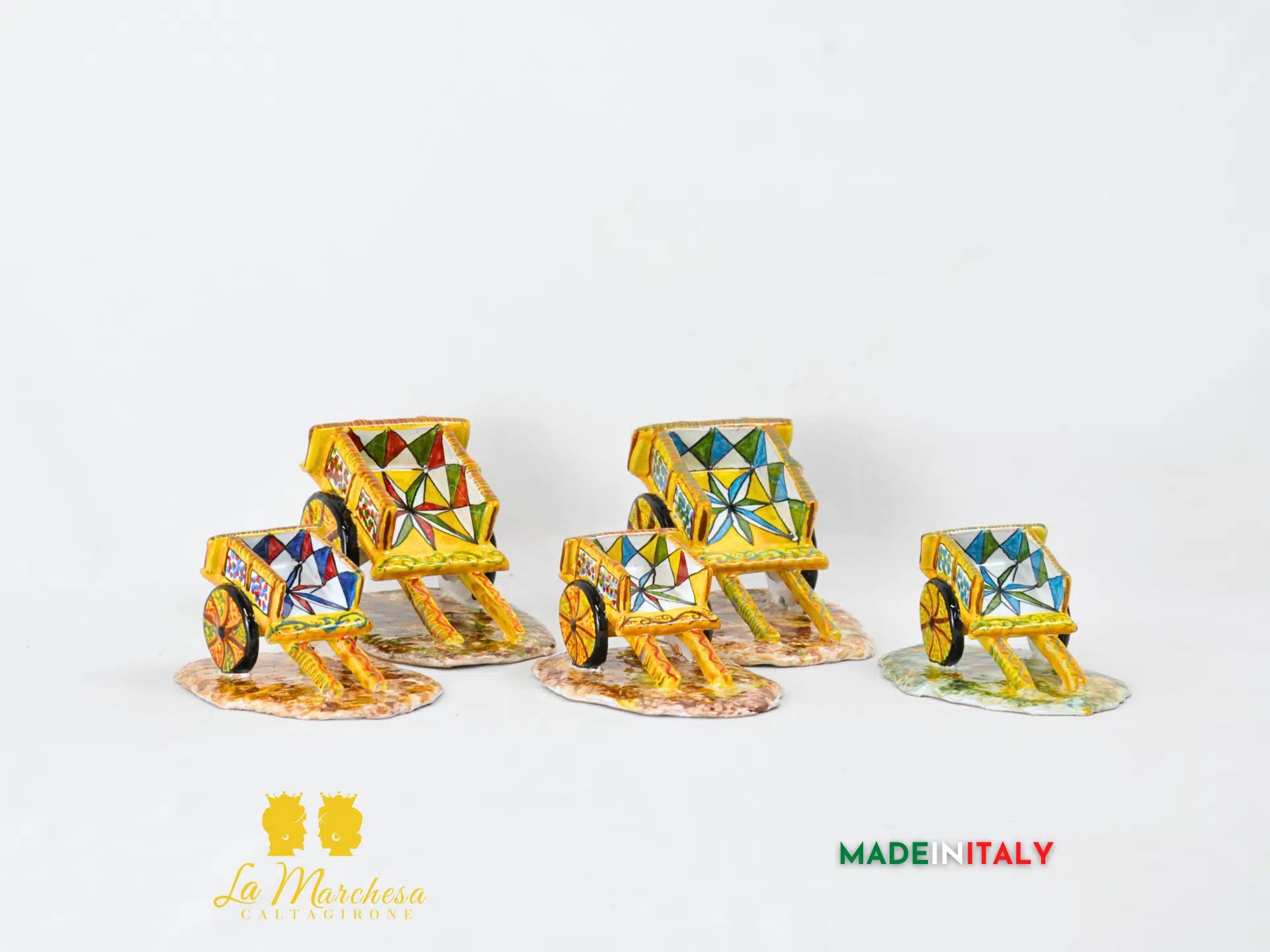 Calesse Decorato in Ceramica di Caltagirone - Vari Modelli