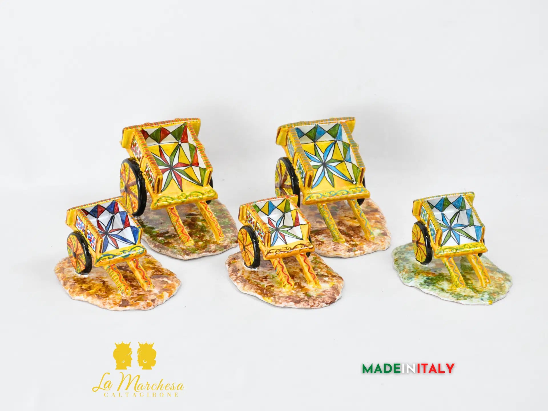 Calesse Decorato in Ceramica di Caltagirone - Vari Modelli