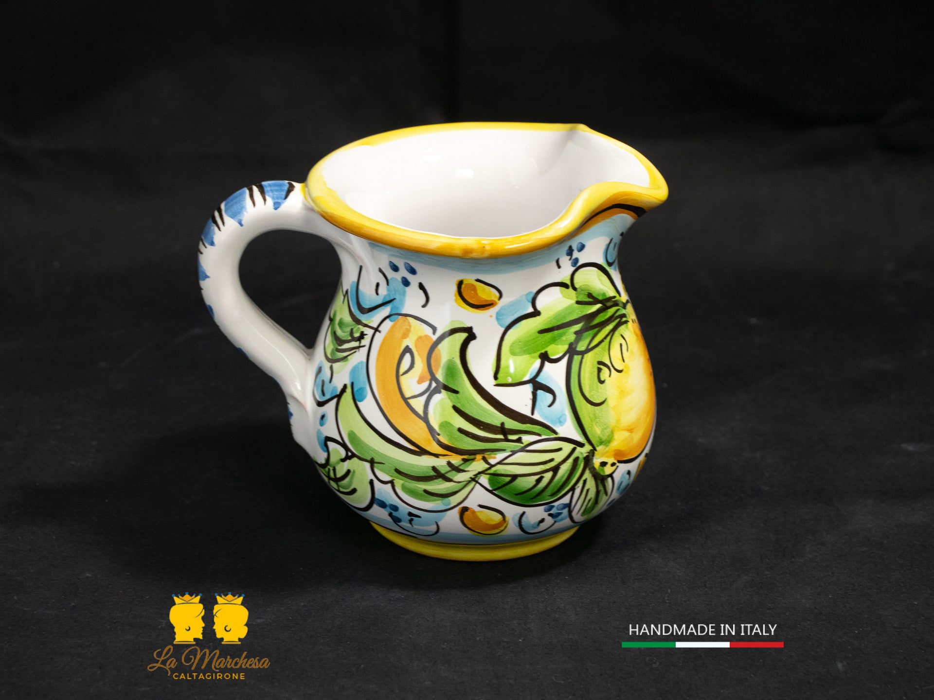 Brocca in Ceramica di Caltagirone decorato Caraffa 1/4L decorata