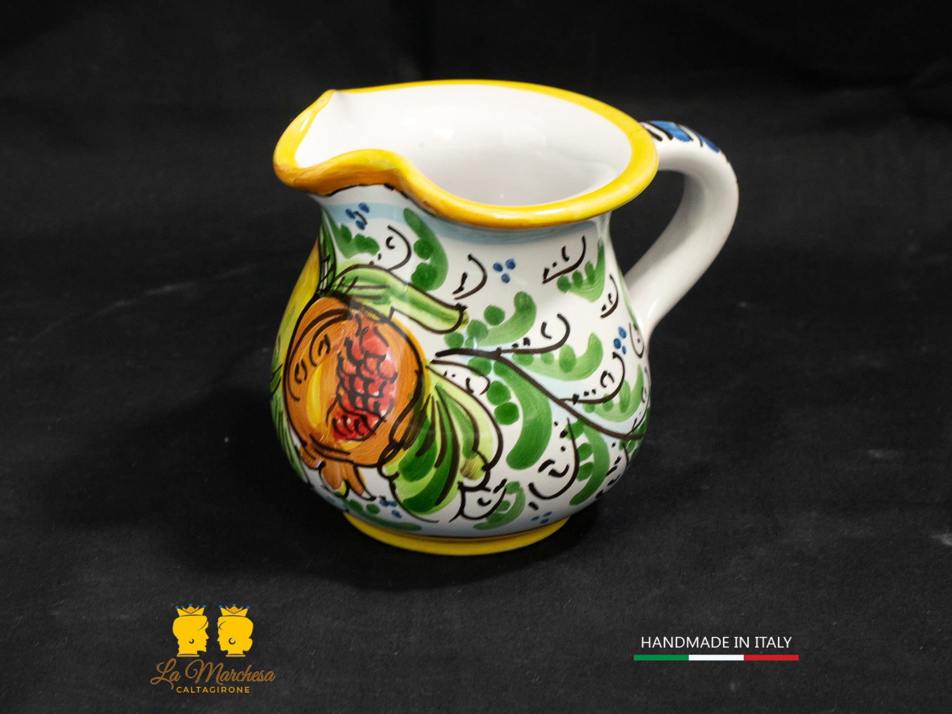 Brocca in Ceramica di Caltagirone decorato Caraffa 1/4L decorata