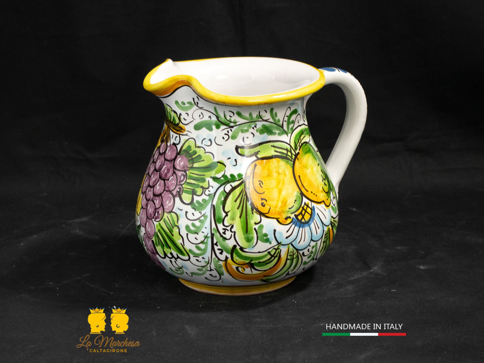 Brocca in Ceramica di Caltagirone decorato Caraffa 1L decorata