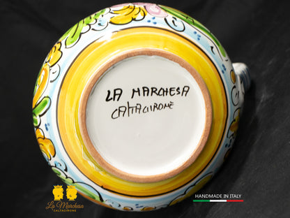 Brocca in Ceramica di Caltagirone decorato Caraffa 1L decorata